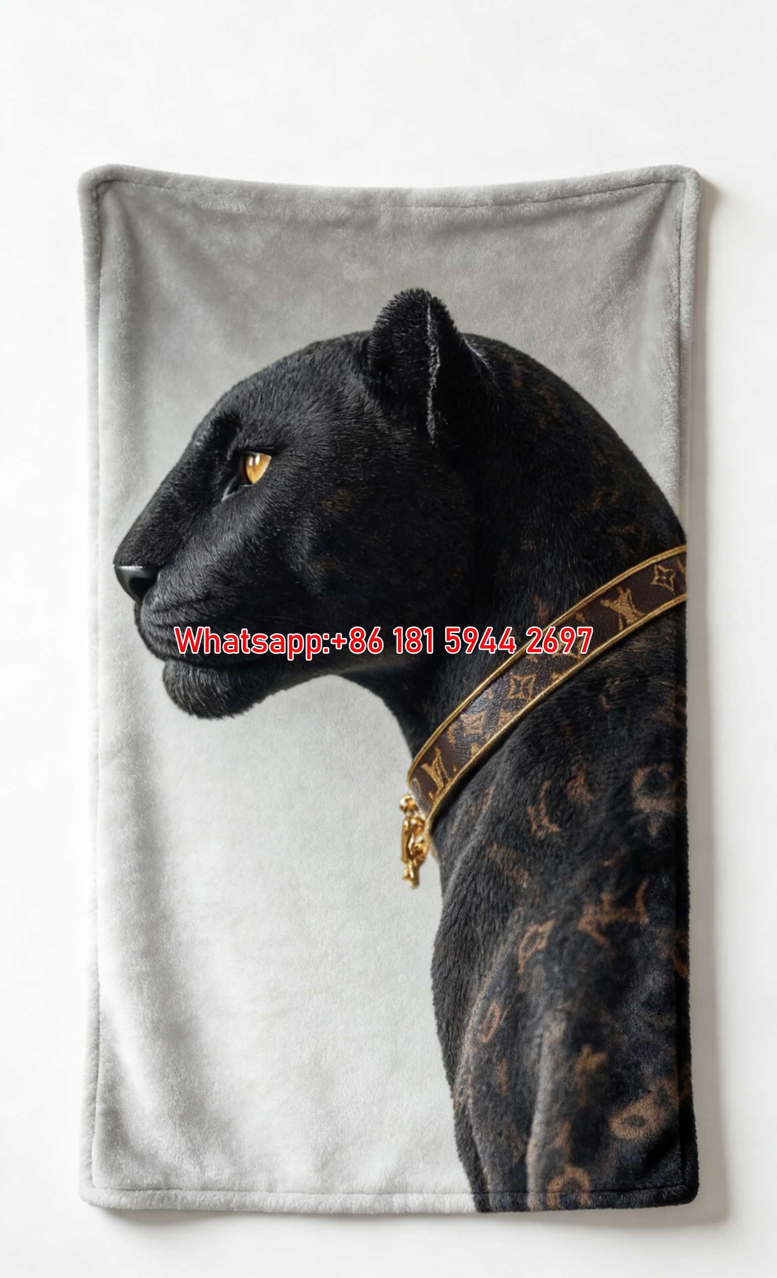 LV Monogram Panther Blanket Luxury Black Panther Throw 193